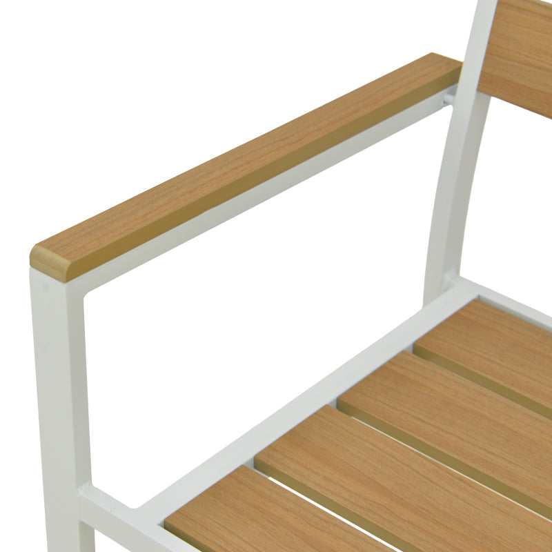 Стифиращ стол BREZE от шперплат в естествен алуминий в бяло, 57.5x60x88см
