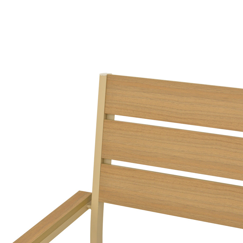 Стифиращ се фотьойл BREZE от шперплат в естествен алуминий в цвят капучино, 57.5x60x88см