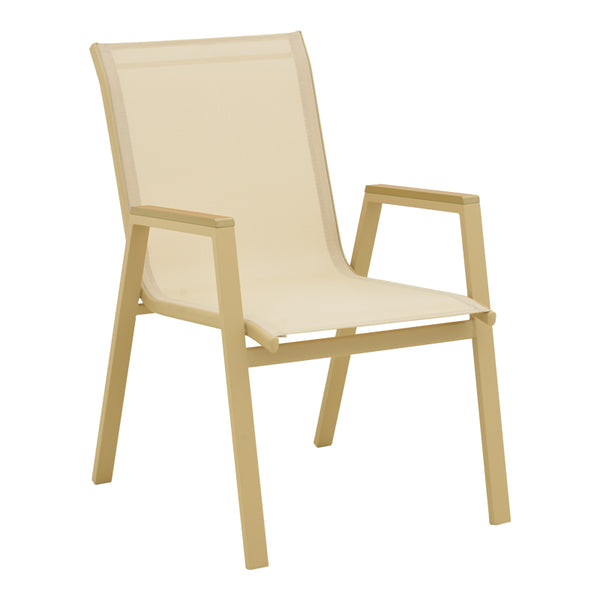 Стифиращ се стол AZELIE алуминий в капучино-текстил в бежов нюанс 56x75x88см