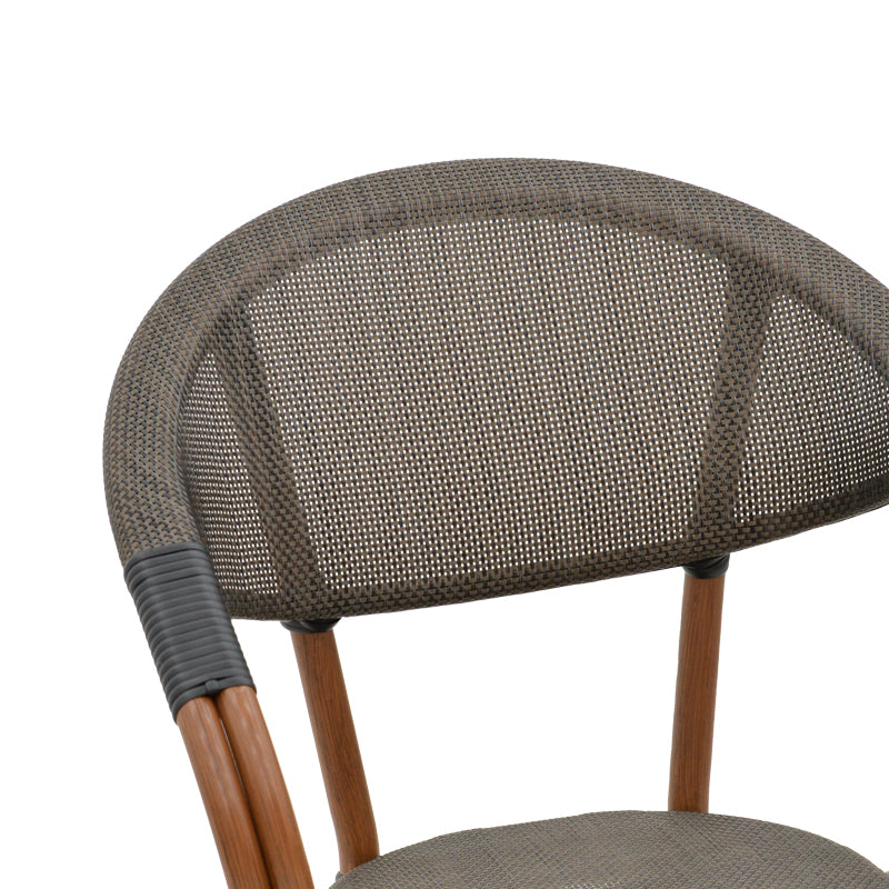 Фотьойл Isaia тъмно кафяв алуминий-текстилен черен 57x57x83см