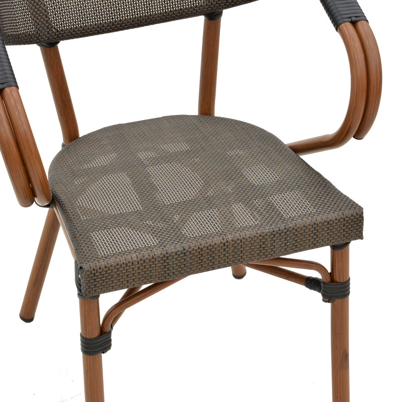 Фотьойл Isaia тъмно кафяв алуминий-текстилен черен 57x57x83см