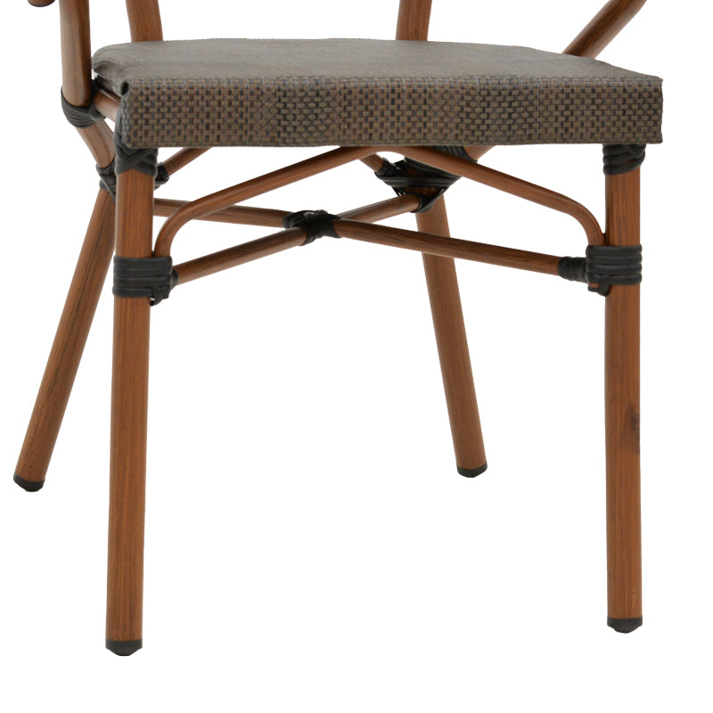 Фотьойл Isaia тъмно кафяв алуминий-текстилен черен 57x57x83см