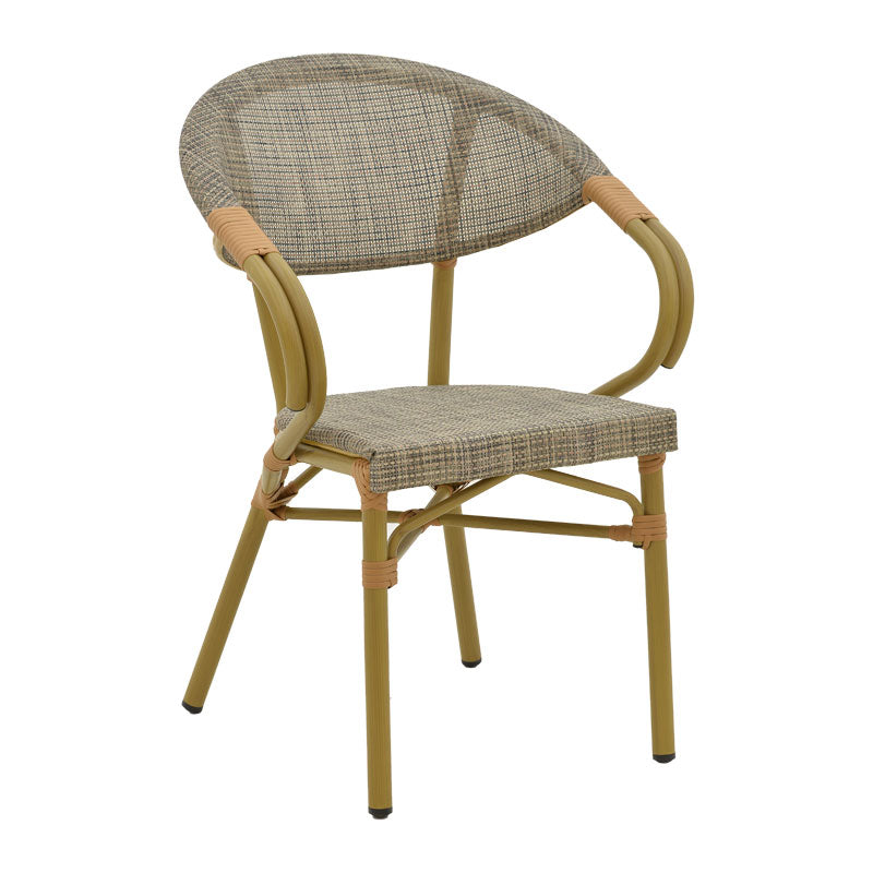 Стол ISAIA  естествен алуминий-текстилен сив 57x57x83см