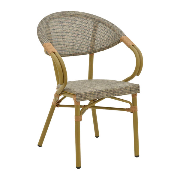 Стол ISAIA  естествен алуминий-текстилен сив 57x57x83см