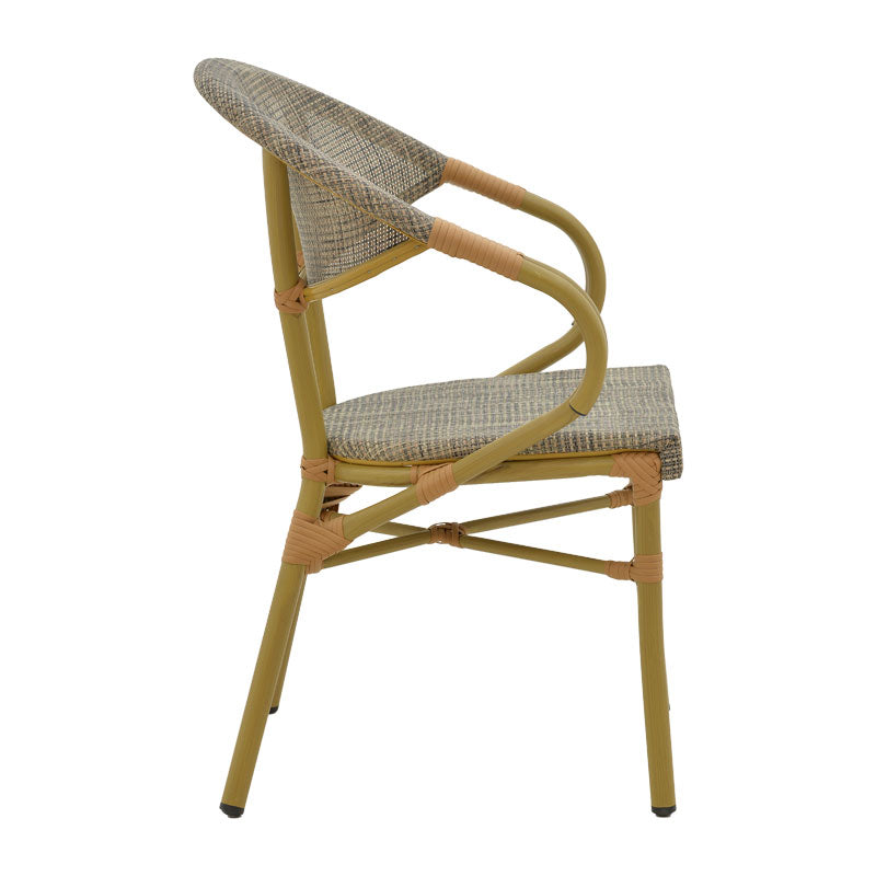 Стол ISAIA  естествен алуминий-текстилен сив 57x57x83см