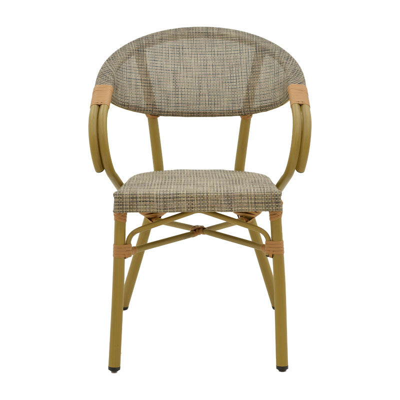 Стол ISAIA  естествен алуминий-текстилен сив 57x57x83см