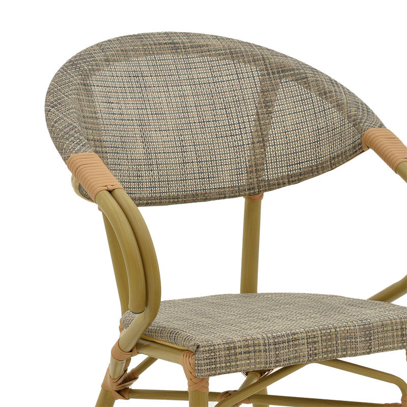 Стол ISAIA  естествен алуминий-текстилен сив 57x57x83см