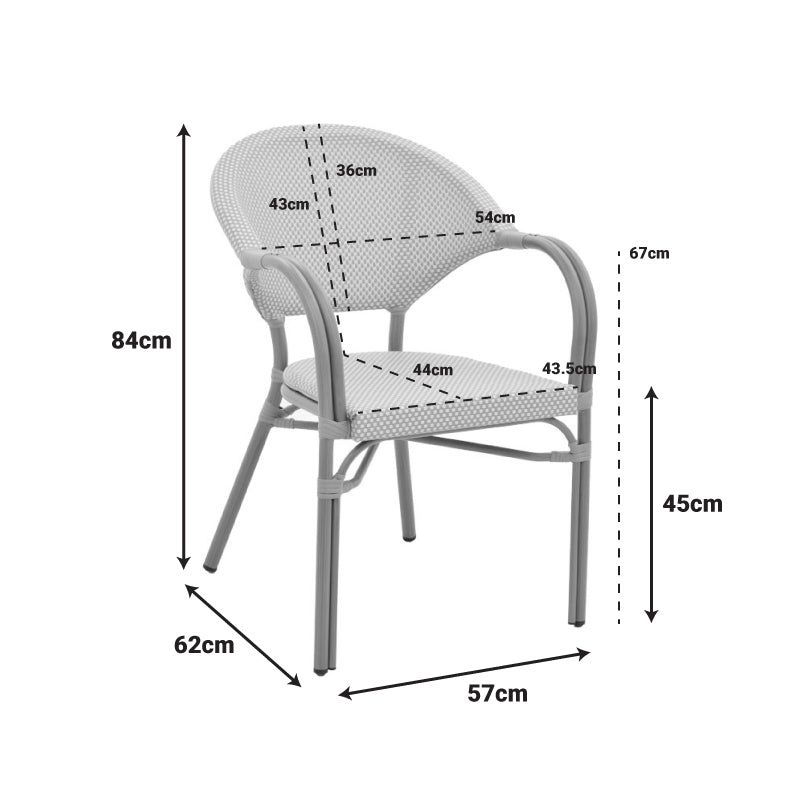 Стол Elyza естествен алуминий-бежов текстилен 57x62x84см