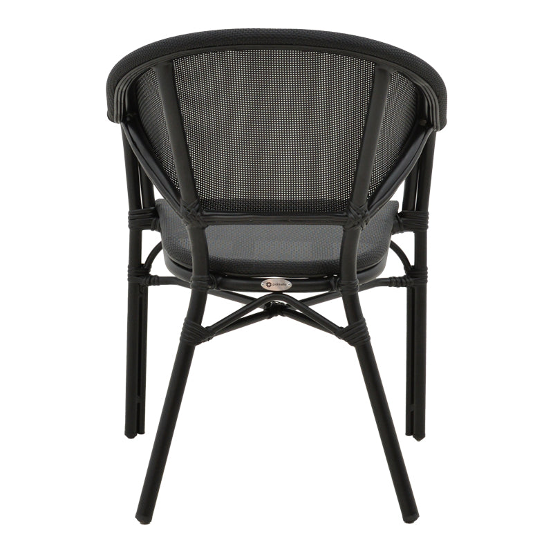 Фотьойл ELYZA черен алуминий-черен текстил 57x62x84cm