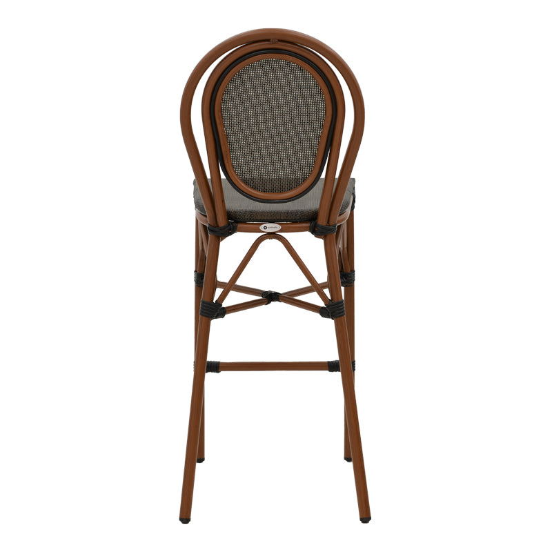 Бар стол Dezyan тъмно кафяв алуминиево-сив textilene 41.5x53.5x116см