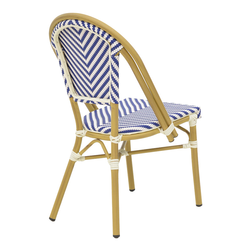 Стол градински Uarmin  естествен алуминий-син и бял текстил 46x57x85см