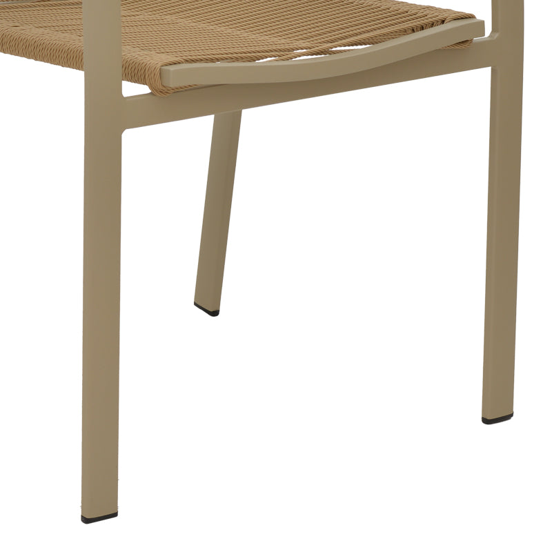 Градински стол Jonian стифиращ  се  алуминий шампанско /текстил в естествен нюанс 57x63x83cm