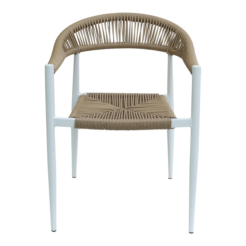 Градински стол Fagen  бял алуминий-естествен текстил 56x60x78см