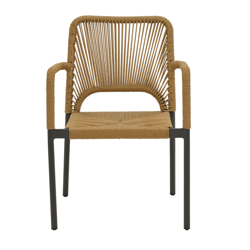 Алуминиев фотьойл NORTURE  стифиращ антрацит рамка-естествен ратан 57x61x85см