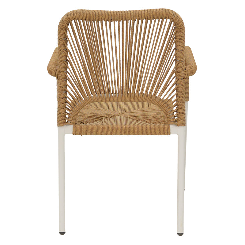 Стифиращ се алуминиев фотьойл Norture бяла рамка-естествен ратан 57x61x85см