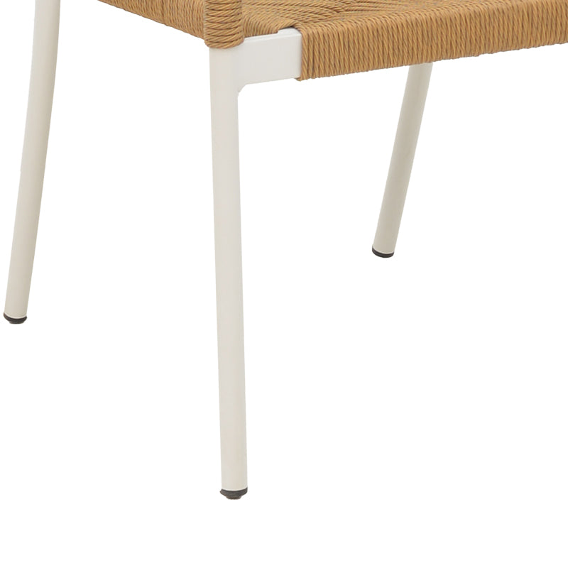 Стифиращ се алуминиев фотьойл Norture бяла рамка-естествен ратан 57x61x85см