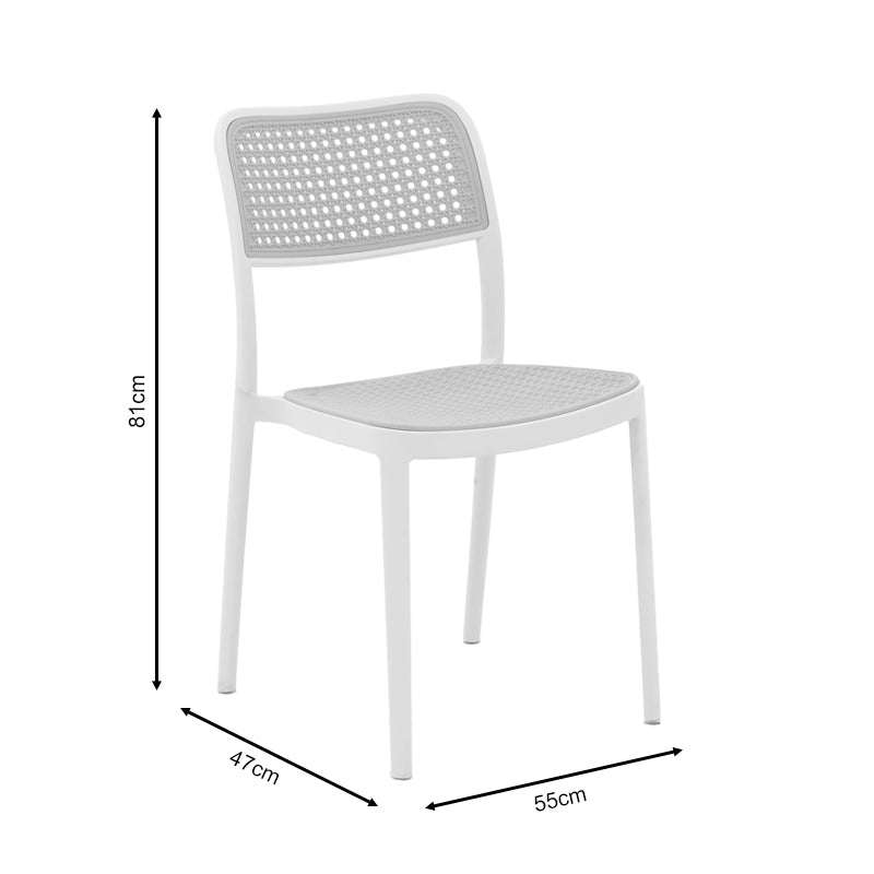 Стол WESTLEY pp естествено-бял 55x47x81см