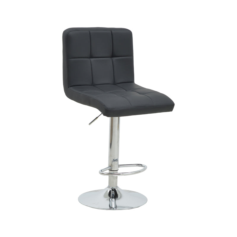 Бар стол Remina с регулируема височина черен пу-хром метален крак 44x44x112см