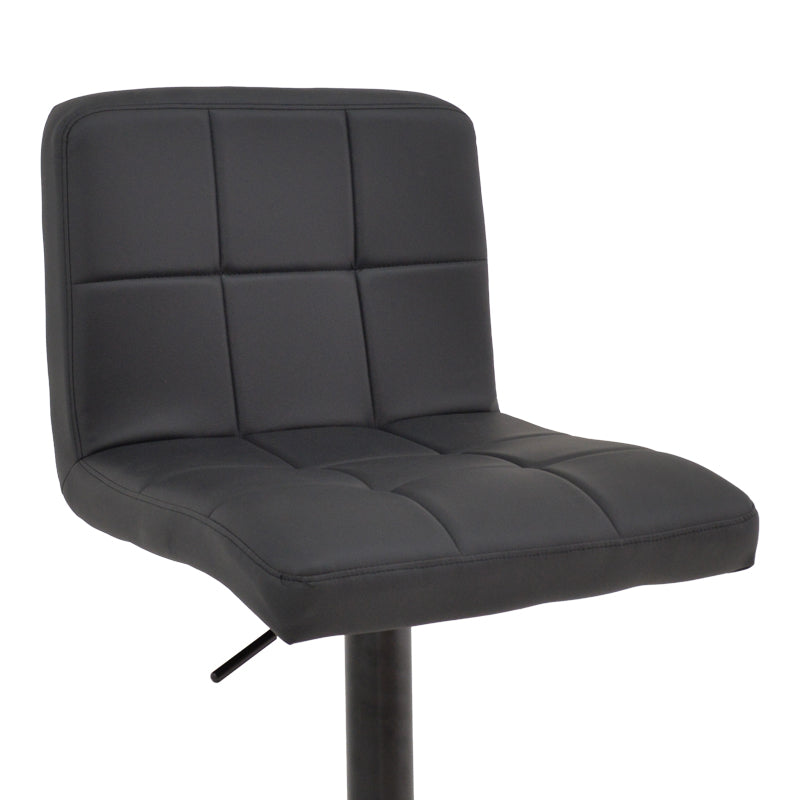 Бар стол Remina с регулируема височина черна pu-черна метална основа 44x44x112см