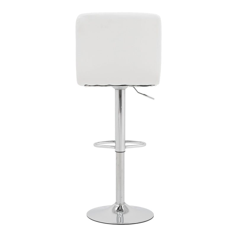 Бар стол Remina с регулируема височина бяла полиуретан-хром база 44x44x112см