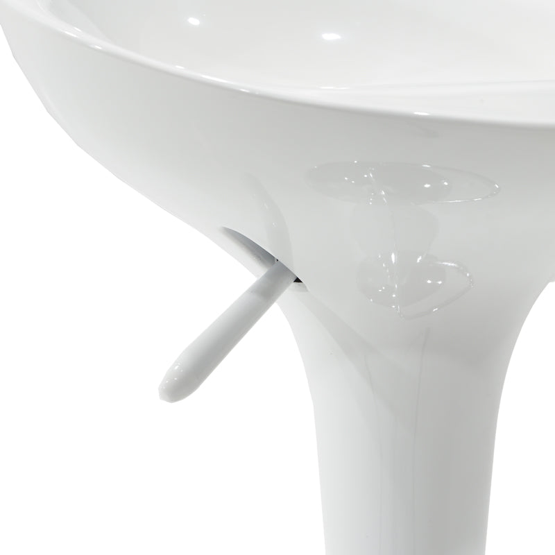 Бар стол Felice с регулируема височина бяло-хромирана основа 40x43x84см