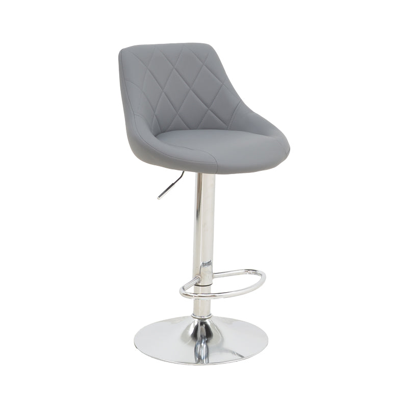 Бар стол Boronez с регулируема височина сива полихромирана основа 47x49x112см