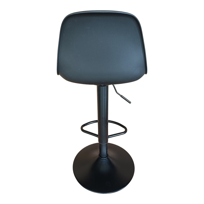 Бар стол Louser с регулируема височина черен полипропилен с възглавница-черна метална основа 44x46x114см