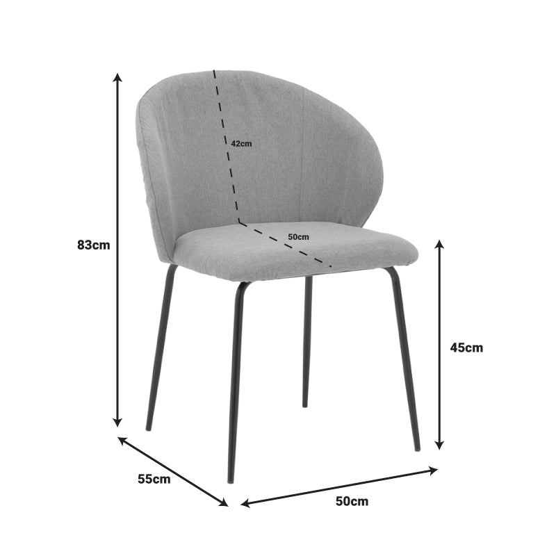Стол Olympian бежов плат-черен метален крак 50x55x83см