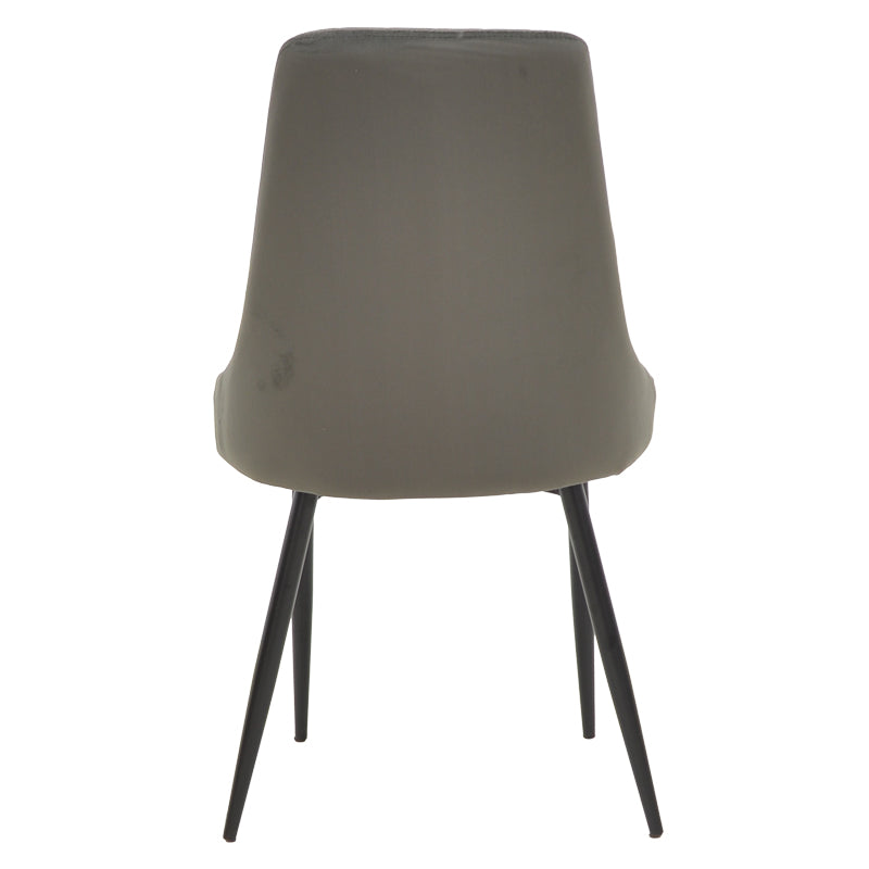 Стол Azori кадифе тъмно сиво-черен метален крак 49x55x85см