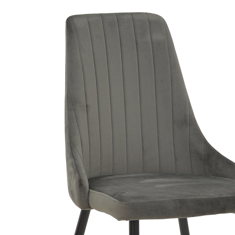 Стол Azori кадифе тъмно сиво-черен метален крак 49x55x85см