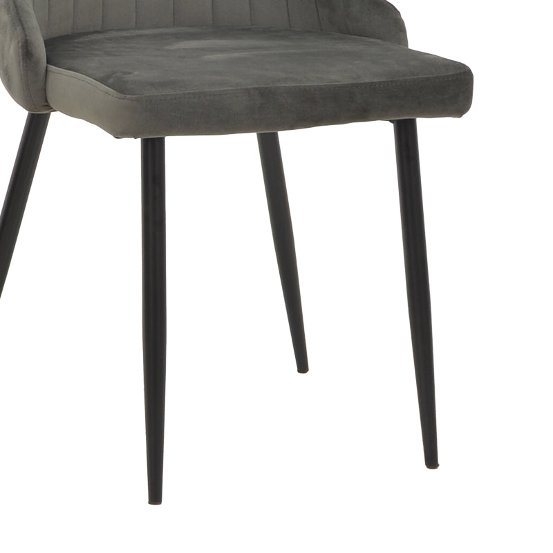 Стол Azori кадифе тъмно сиво-черен метален крак 49x55x85см