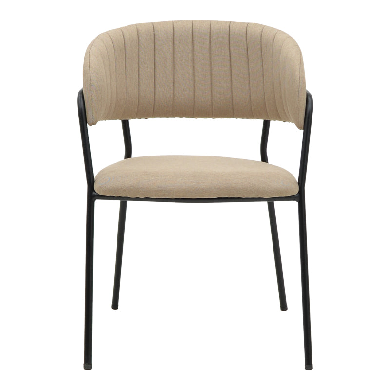 Стол Morel бежов дамаска- черен метален крак 55x55x76см