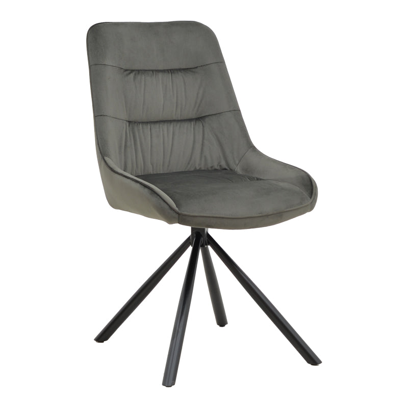 Стол WORI тъмно сиво кадифе-метал черен крак 48x56x82см