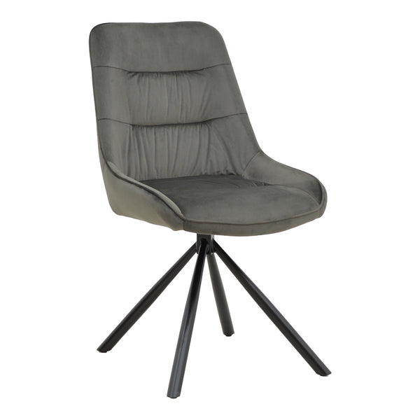 Стол WORI тъмно сиво кадифе-метал черен крак 48x56x82см