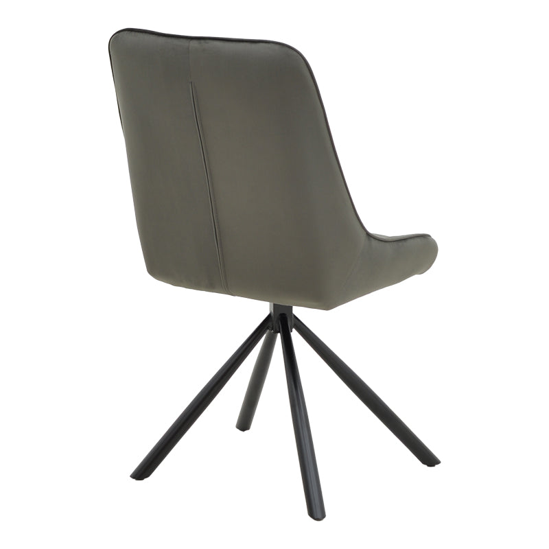 Стол WORI тъмно сиво кадифе-метал черен крак 48x56x82см