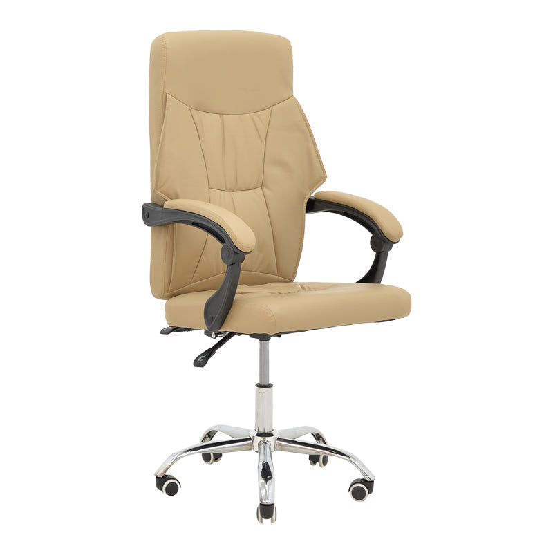 Мениджърски офис стол Glorin бежов pu 60x68x128см