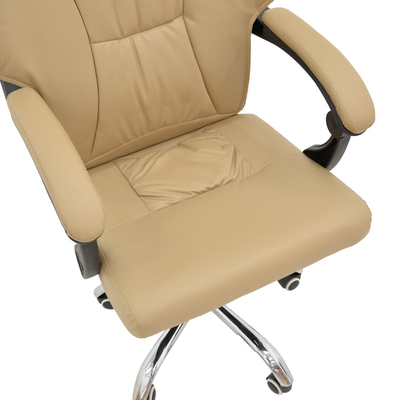 Мениджърски офис стол Glorin бежов pu 60x68x128см