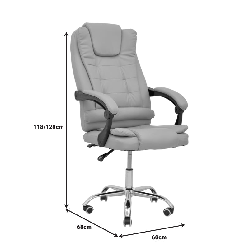 Мениджърски офис стол Toronsi бежов pu 60x68x128см