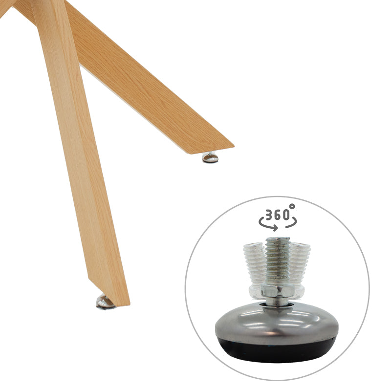 Маса трапезна Antoro стъкло и метални крака в естествен нюанс D80x75см