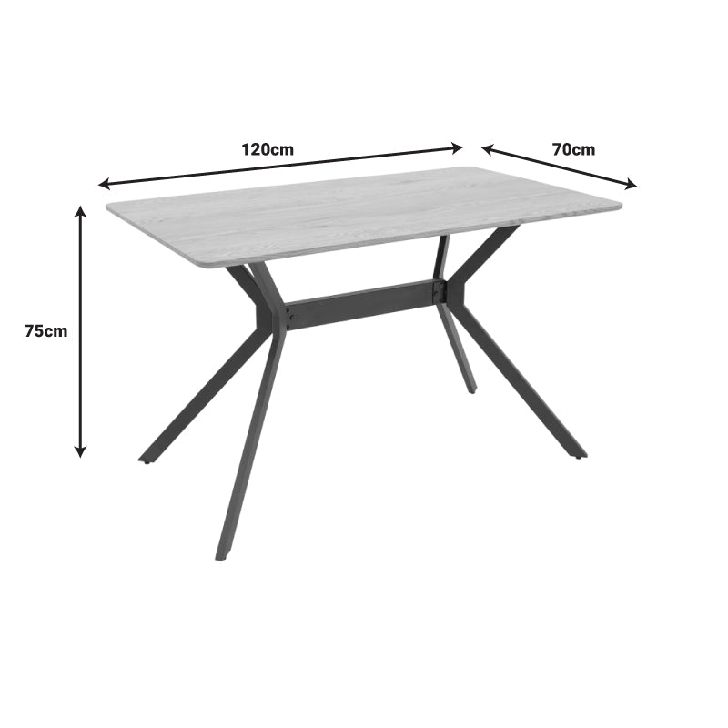 Трапезна маса NERELIS естествен-черен цвят 120x70x75см