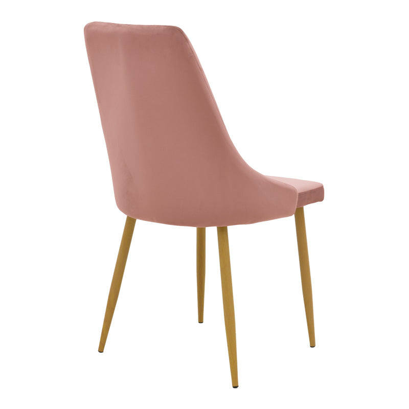 Стол AZORI кадифе гнила ябълка-естествен цвят метален крак 49x55x85см