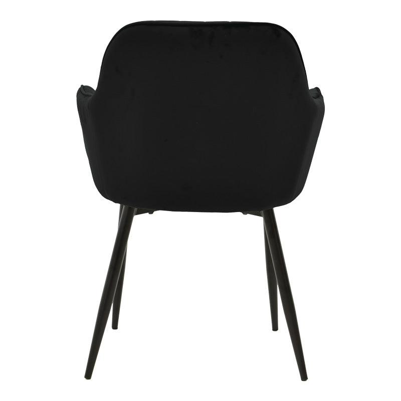 Фотьойл Noor черен кадифен плат с черен метален крак 58x58x86см