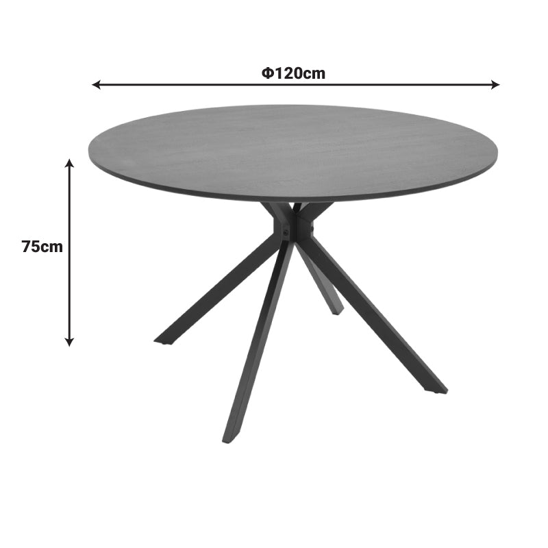 Маса Huson цвят тъмно сив плот-черни метални крака д120х75см
