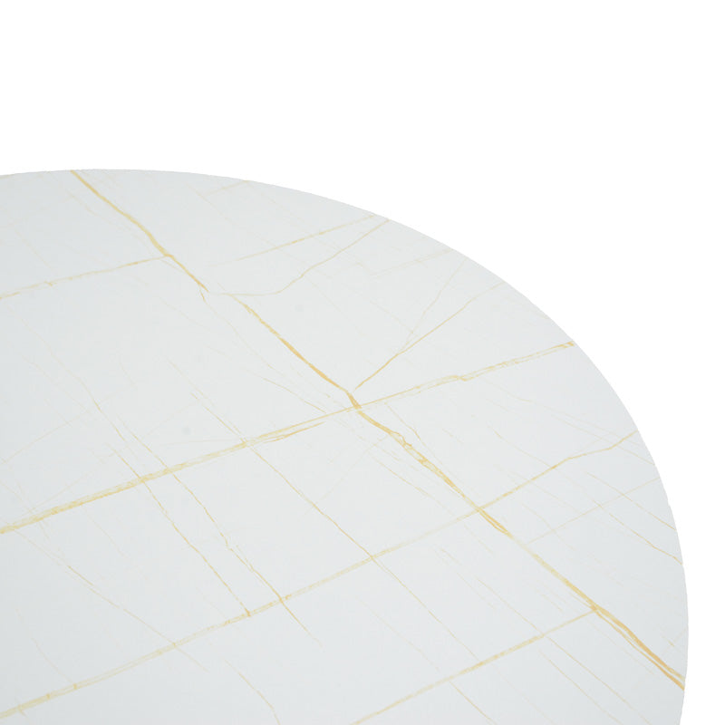 Маса Xuson цвят бял мрамор плот-черни метални крака d120x75см