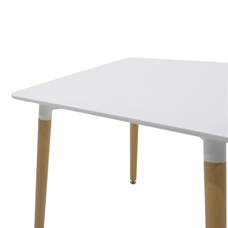 Трапезна маса NATALI MDF бял с масивни букови крака 80x80x76см