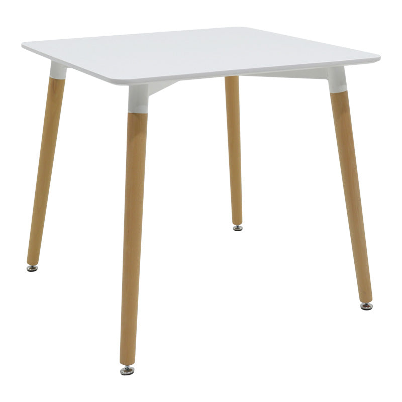 Трапезна маса NATALI MDF бял с масивни букови крака 80x80x76см