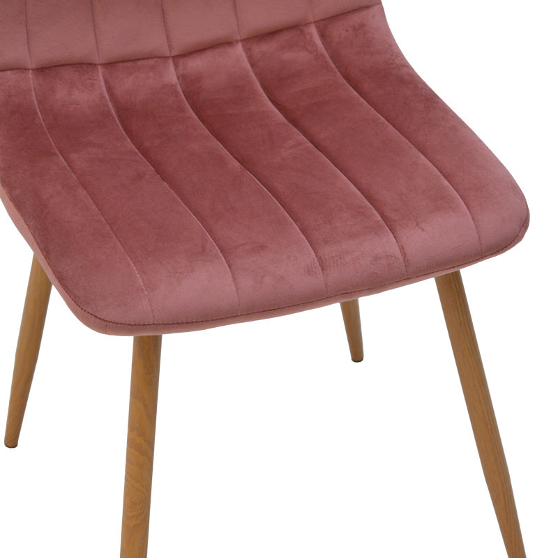 Стол NOOR – Кадифе Гнила Ябълка, Метални Крака в Естествен Нюанс