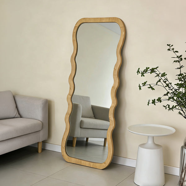 Огледало ZERBON от mdf в естествен цвят 60x1.5x155см