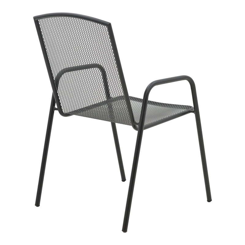 Градински стол POMEDON стифиращ черен метал 56x64x87см