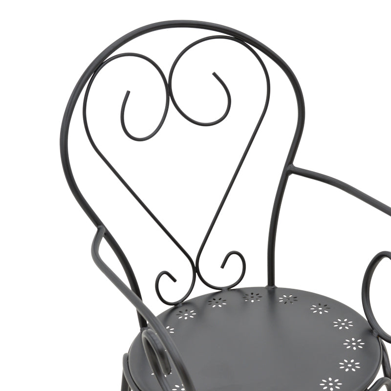 Градински стол Monasty стифиращ се/черен метал 49x55x90см